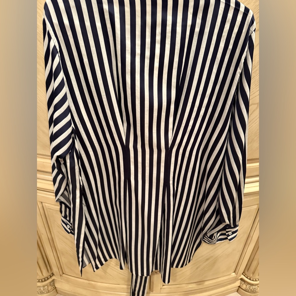 Striped Black and White Women's Top - Picture 3 of 5